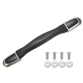 PATIKIL 8.28 Inches Luggage Handle Replacement, Plastic Pull Handle Grip with Washers and Screws for Luggage Toolbox Storage Box Case Repair - 9Pcs (Black)