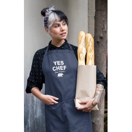 Freedomtees Yes Chef (Say it back) Apron, Bear Fun Gifts, Funny Aprons, Apron Full-Length Apron with Pockets