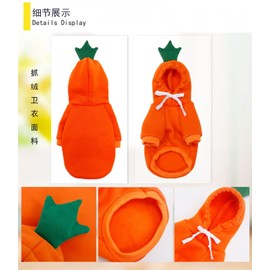 Maruomiki - Chamarra de invierno para perro, con capucha, forro polar y disfraz de bulldog francés, para perros pequeños, color naranja, talla S