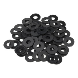 PATIKIL M10 Nylon Flat Washer, 100 Pack 10mm ID 25mm OD 2mm Thick Sealing Spacer Gasket Ring for Faucet Pipe Water Hose Fastener Bolt, Black