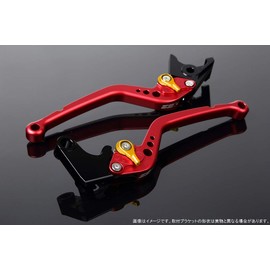 SSK Ninja ZX-14R ABS High Grade 2016-2018 LVBM030RD-GD Adjustment Lever, Standard Long, Lever Main Color: Matte Red, Adjustment Knob Color: Matte Gold