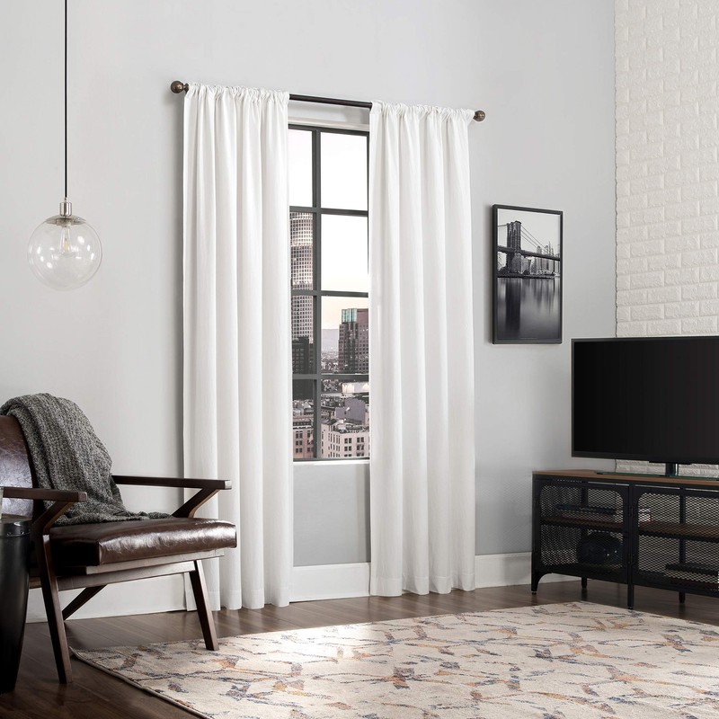 Scott Living Renato Linen Blend Semi-Sheer Back Tab Curtain Panel,