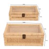 UoeRing Rattan Decorative Box With Lid, Glass Display, Rectangular, Set