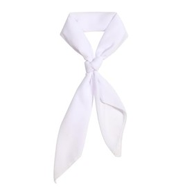Rajputana Chiffon Scarf Ribbon Neck Scarf 23.5"x23.5" 27.5"x27.5" 30"x30" Square Solid Accessories for Costume White