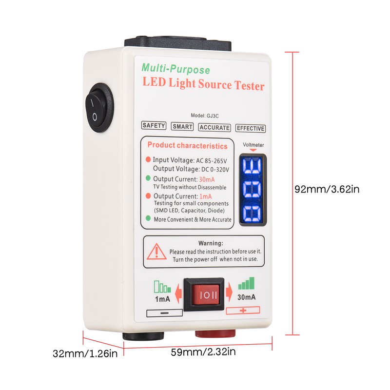 Voltage Test 1mA/30mA Convertible LED Backlight Tester Screen LED LCD