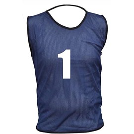 15 MESH BIBS FOOTBALL TRAINING SPORTS BIBS NUMBERED (1-15 OR number of your choice) Front/Back OR Front & Back (Navy (Back Only), Kids (U 5's))