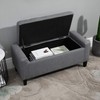 HOMCOM Linen Storage Ottoman Bench Storage Chest Tufted Ottoman Cube