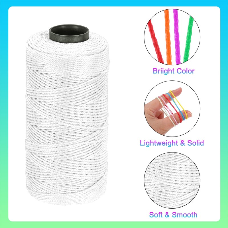 sourcing map Nylon String 3 Strands Twisted Mason Line 1.5mm