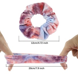 12 Stück Tie-dye Batik Haargummis Scrunchies aus Samt für Frauen Mädchen, Pastellfarben Weiche elastische Haarbänder Haarschmuck