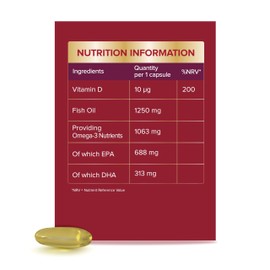 Seven Seas Omega-3 Fish Oil, Max Strength with Omega 3 and Vitamin D for Brain² and Body, 30 Capsules