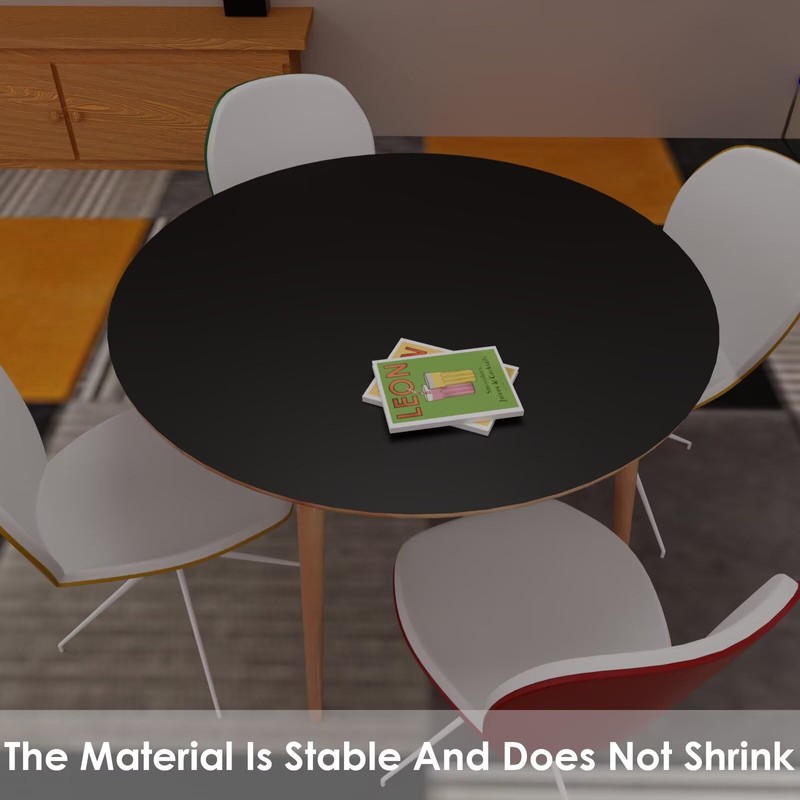 Zinkooat Round Table Pad,1.8mm Thick,Dia.43 Inch,Round Leather Table Cover,Round Table