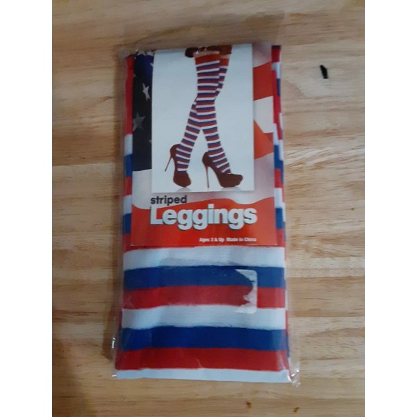 Unbranded Woman's Leggings Red White and Blue New In Pkg