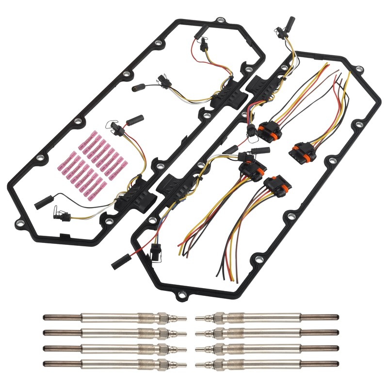 GESEXI Valve Cover Gaskets Harnesses+Glow Plug Compatible with 7.3L 94-97