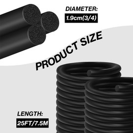 25FT Backer Rod 3/4 Inch Diameter Rubber Caulk Concrete Expansion Joint Filler Black Rubber Caulk Saver Weather Stripping Concrete Filler Rope for Gaps and Joints Concrete Filling (3/4 Inch x 25FT)