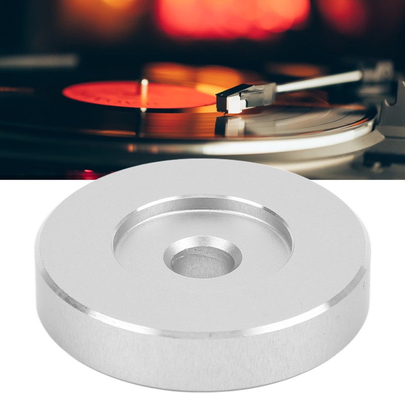 Phonograph Record Adapter Metal Turntable Disc Accessory Replacement Part Silver