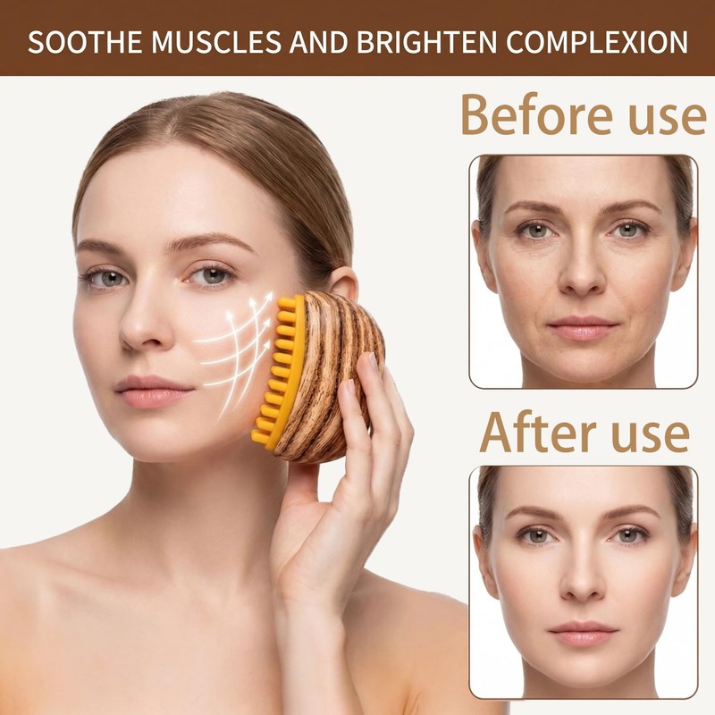TwinWolf Lymphatic Drainage Gua Sha Face & Body Brush for