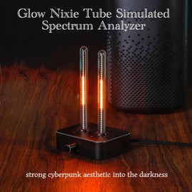 Audio Spectrum Analyzer, Colorful RGB Music Rhythm Audio Visualizer, Sound Activated Glow Nixie Tube Simulated USB LED Light Bar for Creative Retro Punk Colorful USB Desk Lamp Ambient Decor Gift