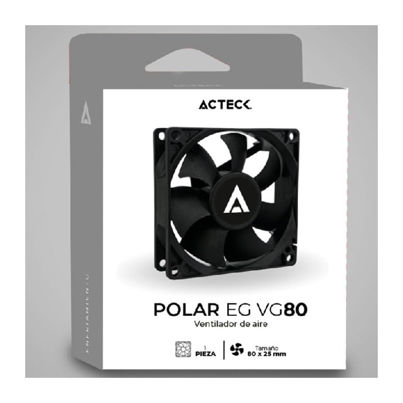 Acteck Ventilador POLAR EG VG80 80mm 2500RPM Negro Molex AC-938129