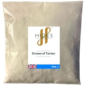 Hides Fine Foods - Cream of Tartar 500g - GMO Free - Suitable for Vegetarians - Raising Agent - Baking - Cakes - Meringues - Egg Whites - Sweet Making