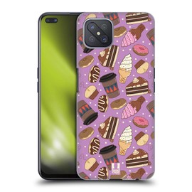 Head Case Designs Coffee Und Doughnuts Fast Food Muster Harte Rueckseiten Handyhülle Hülle Huelle kompatibel mit Oppo A92s 5G