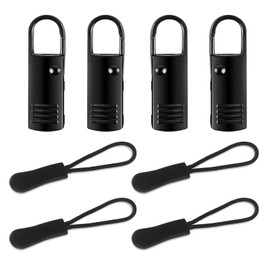 8PCS Zipper Pull Set, Black Zipper Pull Replacement for Backpacks, Luggage, Jackets, Sewing Fasteners for Zipper Head Replacement