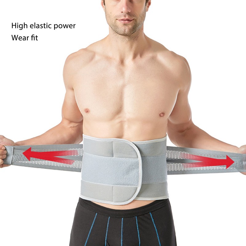 XL Back Brace Grey Breathable Removable Lumbar Support Back Brace