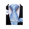 DiBanGu Conjunto de corbata de seda para hombre, Floral Azul