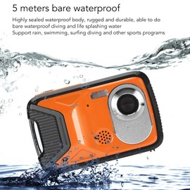 16.4 ft Underwater Camera, 21MP 1080P Waterproof Compact Portable Digital Camera, Face Detection Panoramic Recording Shake-Proof 8X Zoom Point and Shoot Camera with Flash