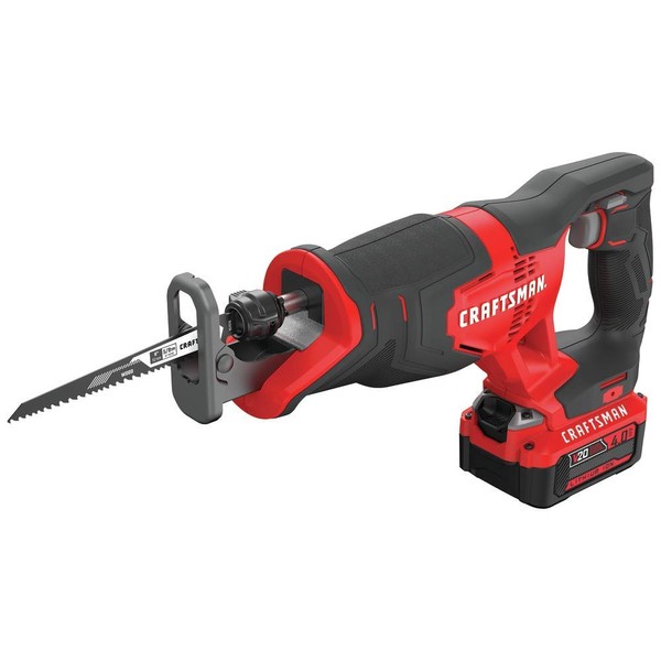 CRAFTSMAN V20 Cordless Reciprocating Saw Kit, 3,000 RPM, 14.5 inch, Battery and Charger Included (CMCS300M1)