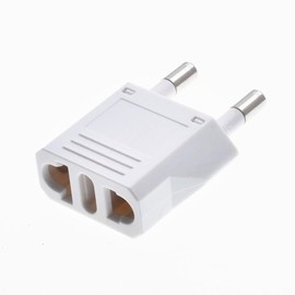 3 Pack of ALINNA Europe Travel Plug Adapter, US to EU Plug Adapters, Travel from US America Canada Mexico to EU Europe France Germany Italy Spain Outlets, 250V Power Plugs Type C Pin Converter (White)