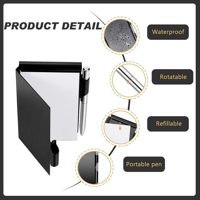 Chinco 4 Pieces Metal Pocket Notebook Portable Aluminum Notepad with