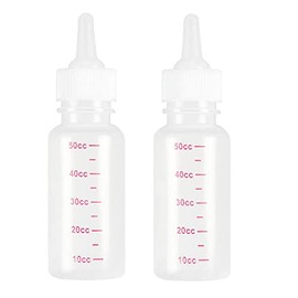 2 botellas de lactancia para mascotas de 50 ml para perros y gatos, de silicona para mascotas. ORN para cachorros, gatos y bebés, alimentador de leche de agua