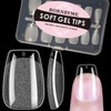 BORNBYME Short Coffin Soft Gel Nail Tips,120PCS Pre Buff Full