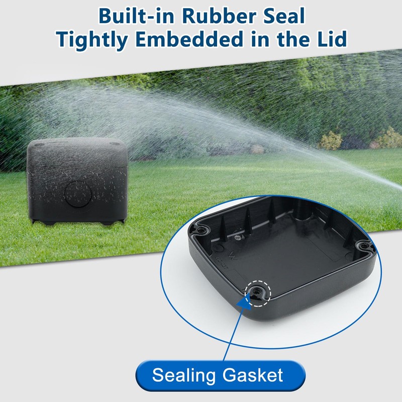 NineLeaf Black IP66 Waterproof Outdoor Junction Box, 4.9"x3.3"x2.3" PVC/ABS Weatherproof