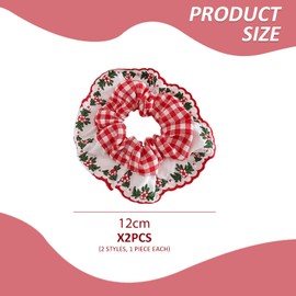 Pack of 2 Red Checked Hair Bobbles Creative and Fashionable Hair Bobbles Elastic Hair Bobbles Fashionable Headwear for Women Solid Hair Bobbles with Ponytail Hair Accessories