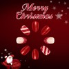 Christmas Press on Nails Medium Almond Fake Nails Glitter Red