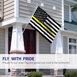 Anley Fly Breeze 3x5 Foot Thin Yellow Line USA Polyester Flag - Vivid Color and Fade Proof - American Honoring 911 Operators, Police Dispatchers Flags with Brass Grommets 3 X 5 Ft