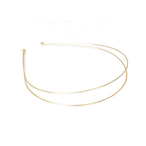 Hair Accessories - Bride Plain Double Round Wire Alice / Tiara Band. Available in Gilt Gold and Silver colour. (Gold)