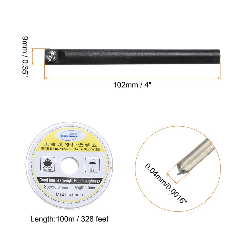 QUARKZMAN 100m/328ft Molybdenum Screen Cutting Wire Line with Handle Phone