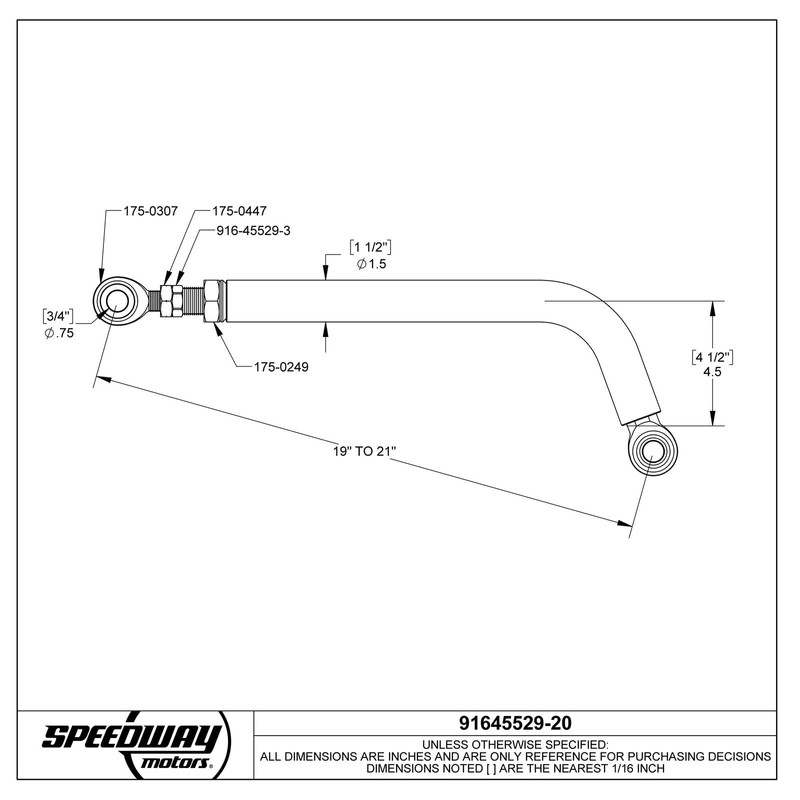 3.5 Bend Lightweight Chrome Moly Adjustable Panhard Bar, 20 In.
