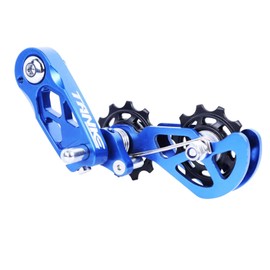 CooMeng Ultra-Smooth Single-Speed Chain Tensioner with Adjustable Tension and Dual Spring Chain Guides - Noiseless Performance and Easy Installation for Dirt Bikes, BMX and Folding Bikes-Blue