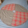 VHC Tree Skirt Plaid Tartan Flannel FeChristmas Reversable Red Grey