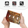 Abstract Distressed Rusty Shabby Patina Triple Toggle Decorator Outlet Light