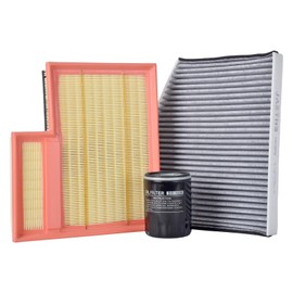 Engine & Cabin Air Filter, Oil Filter Set for Ford Transit 150 250 350 2.0L 3.2L 3.5L 3.7L Replace: CK4Z9601A BK2Z19N619A FL500S