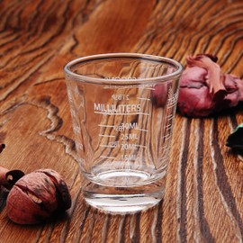 Shot Glasses Measuring cup Espresso Shot Glass Liquid Heavy Glass Wine Glass 2 Pack 26-Incremental Measurement 1oz, 6 Tsp, 2 Tbs, 30ml By BCnmviku (2pack-White)