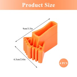 Pack of 4 Non-Slip Ladder Feet, Plastic for Ladders, Ladder Foot Cover, Ladder Feet Protective Caps, Home Worker Foot Caps, Feet Mat for Herringbone Ladders, Folding Ladders (Orange)