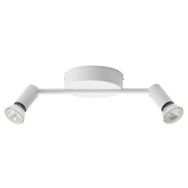 Track Light Fixture with 2 Adjustable Spotlights, Minimalist White Design Perfect for Hallway, Kitchen Island, Closets Conforms to UL and CSA Standards.