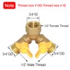 Joywayus 3 Way Split Brass Shut Off Ball Valve Fitting