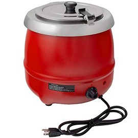 Soup Kettle Warmer,11 Qt. Round Red Countertop Food,120V, 400W