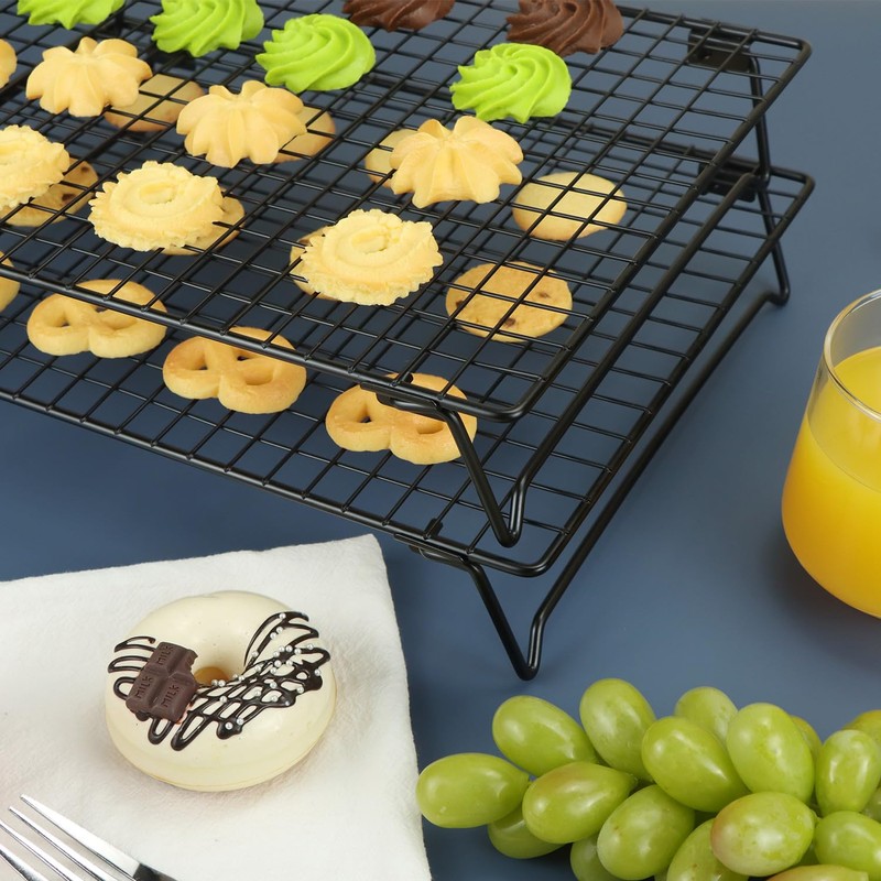 QWORK Stackable Cooling Racks for Baking and Cooking, 2 Pack